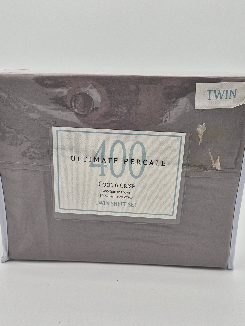 400 Twin Sheet Set 100% Egyptian Cotton - Cool & Crisp Charcoal Minimalist